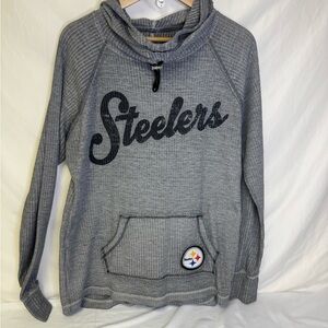 Steelers Gray Long-Sleeve Cowl Neck Pullover